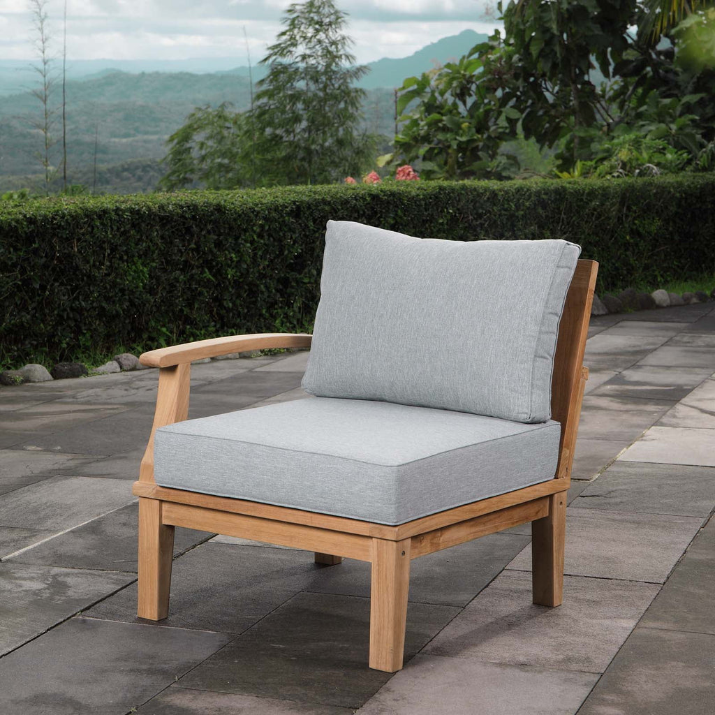 Grey Natural Wood Outdoor Sofa End Chair D373190