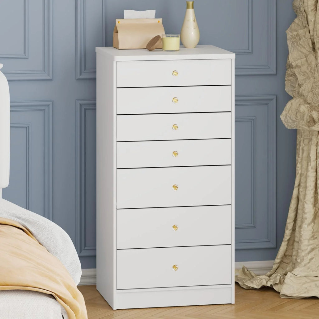 White 7 Drawer Dresser D903