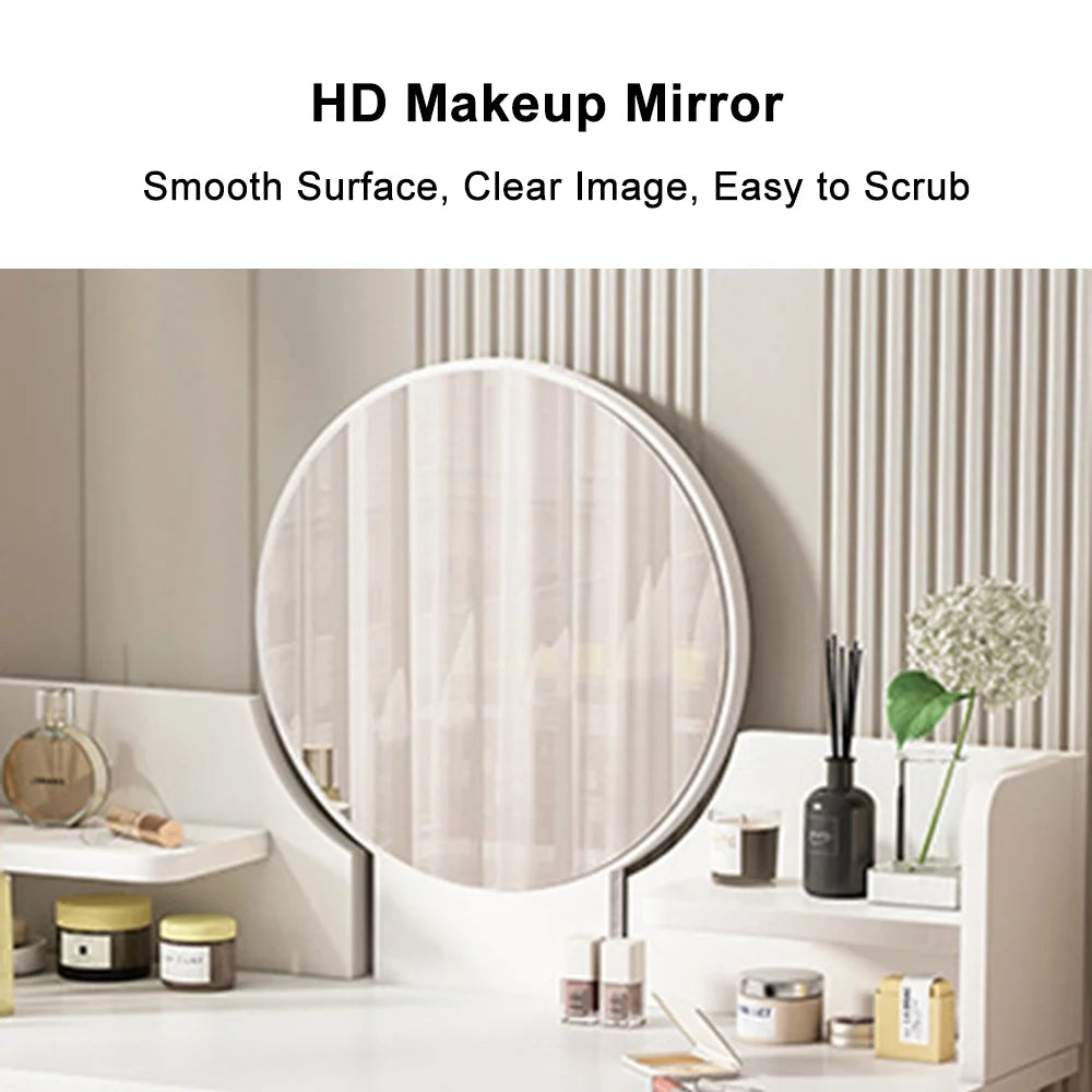 White Vanity Table Set with Mirror and 2 Drawers D54171