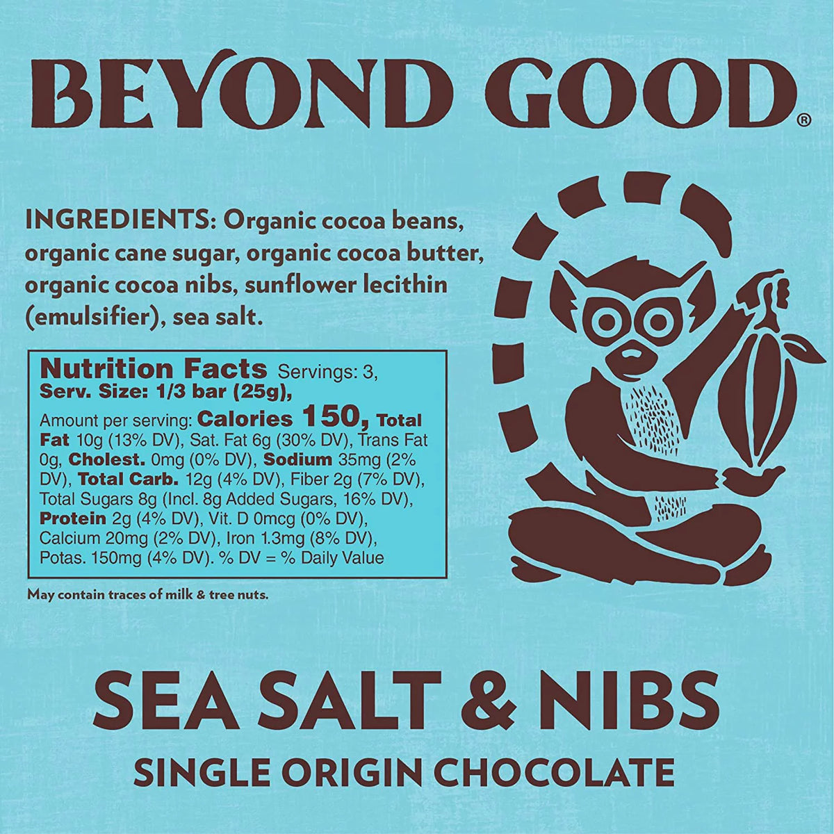 Sea Salt & Nibs Dark Chocolate Bars 10 Pack S3826