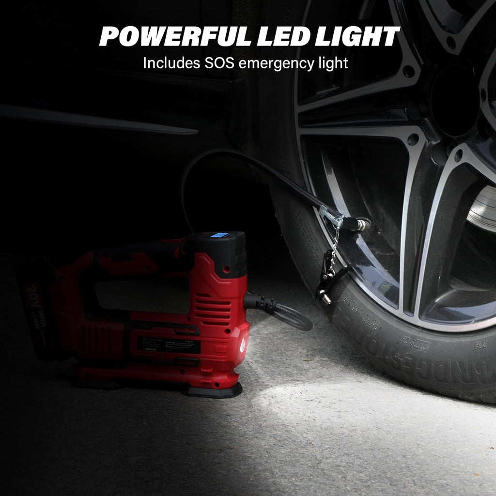 20V Cordless Tire Inflator with Digital Pressure Gauge K107