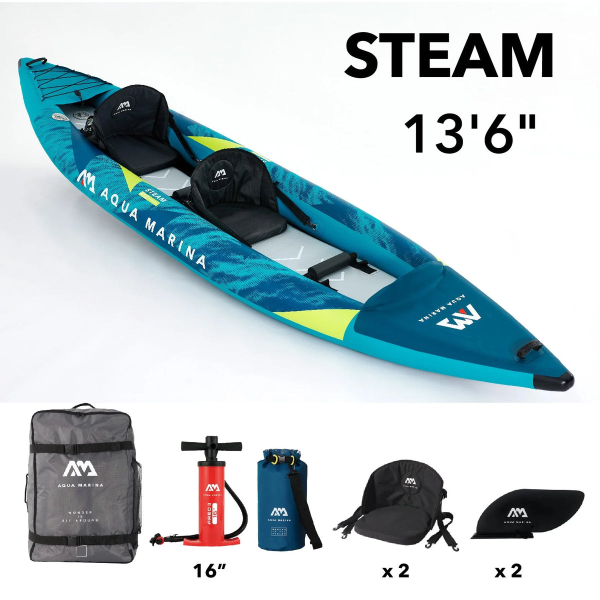 Inflatable Kayak Package with Carry Bag, Fin, Pump & Safety Harness H73924