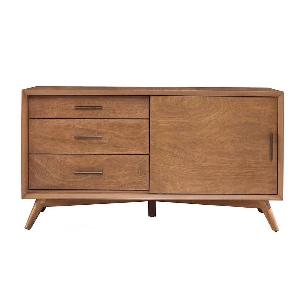 3 Piece Small TV Console Full Size Panel Bed & Nightstand I9652