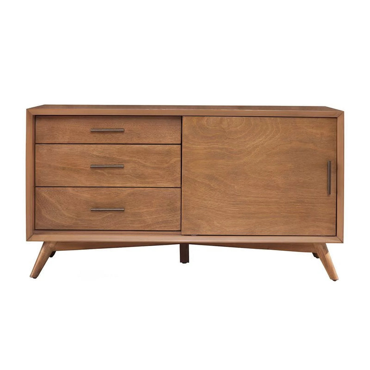 3 Piece Small TV Console Full Size Panel Bed & Nightstand I9652