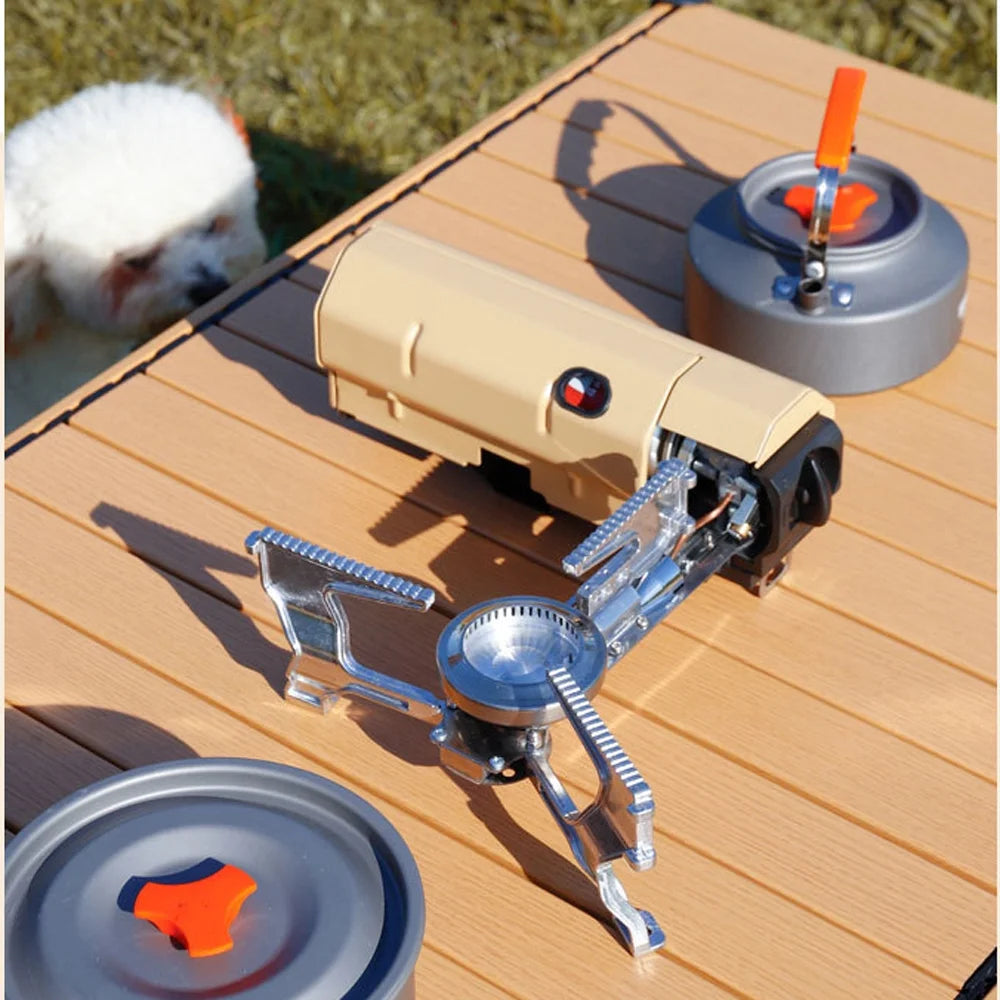 Portable Folding Butane Camping Stove 2600W with Electronic Ignition Carrying Bag Y999